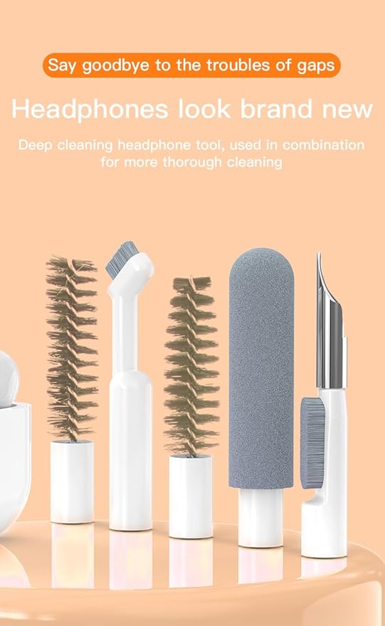 32-in-1 Multi-Functional Cleaning Kit for Electronics Including Headphones,Mobile Phones,Computer,Monitor,Lens and etc, Compact and Portable Design, White