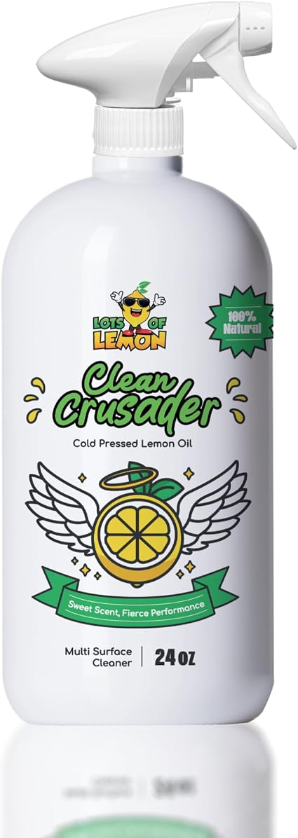 Clean Crusader Cold Pressed Lemon Oil All Purpose Cleaning Oil Spray for Degreasing, Hardwood Floors, Countertops and Ba