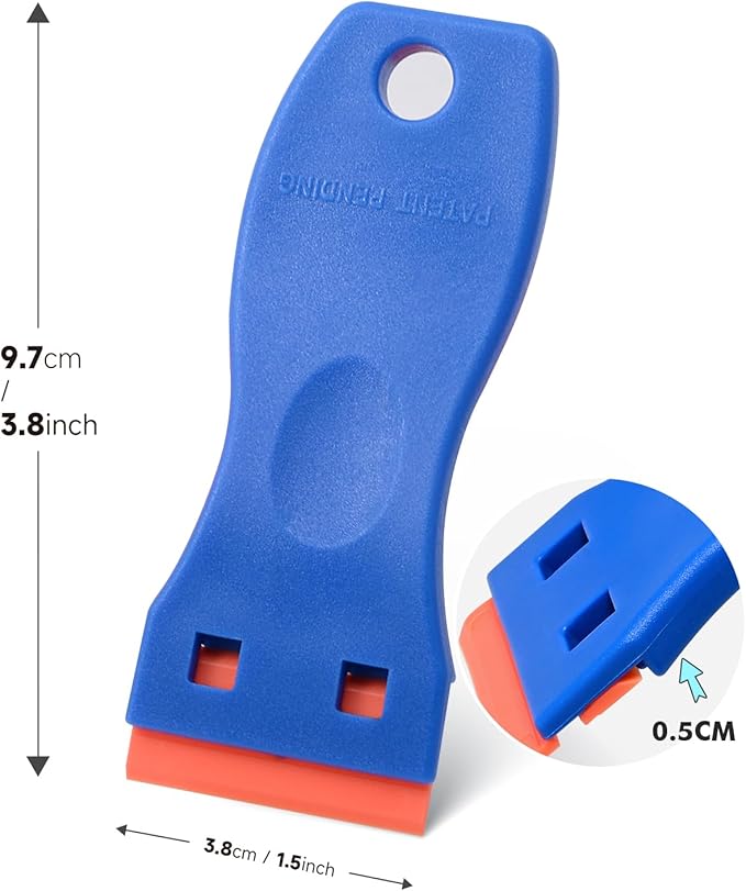 FOSHIO Plastic Razor Blade Scraper Include 2PCS Scraper Tool and 100PCS Blades for Gasket Remover, Labels Decal and Adhesive Remover for Windows and Glass