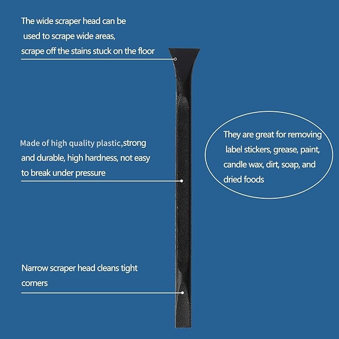 Tpyx Scraper Small Plastic Scraper Tool, Multi-Purpose Scraper Non-Scratch Cleaning Tool, Used in Narrow Spaces and Gaps, Perfect for Removing Oil stains, Labels, Food, Dirt, Paint, Etc. (3pcs)