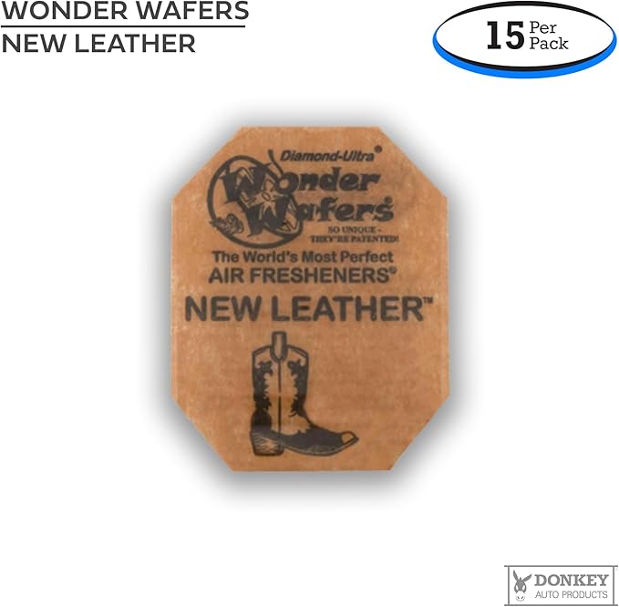 Wonder Wafers - Diamond-Ultra Scented Car Air Fresheners - Individually Wrapped (15 Per Pack) (New Leather)