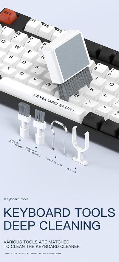 Multi-Functional Electronics Cleaning Kit, Charging Port Cleaner, for Mobile Phones, Headphones, Computer, Monitor, Camera Lens, White