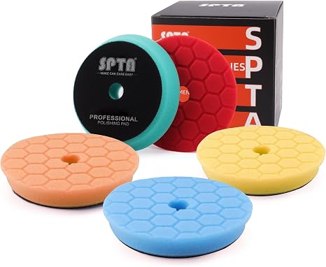 SPTA 150 mm Polishing Pad Hex-Logic Polishing Sponges Wax Sponges Car Polishing Pad Polishing Pad Sponge Polishing Foam 