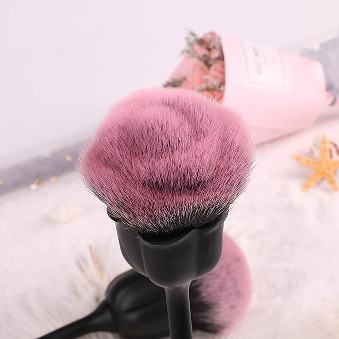 1Pc Dust Brush for Acrylic Nails Acrylic Nail Brush Cleaner Nail Brushes for Cleaning Dust Dip Powder Large Makeup Blush Brush Manicure Brush for Nails Clean Up Nail Art Tools (Black)