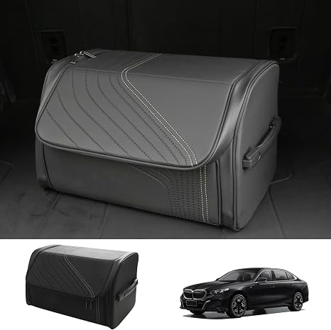 TOPABYTE Car Trunk Organizer with Lid Capacity Collapsible Bag Black, Small