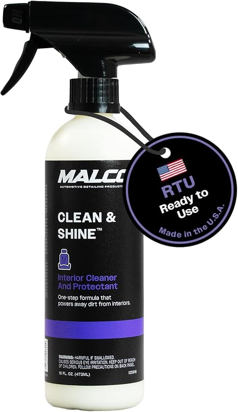 Malco Clean & Shine Interior Car Cleaner and Dressing Spray, 16 Oz.