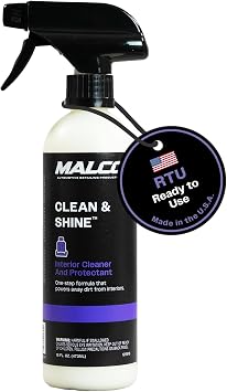 Malco Clean & Shine Interior Car Cleaner and Dressing Spray, 16 Oz.