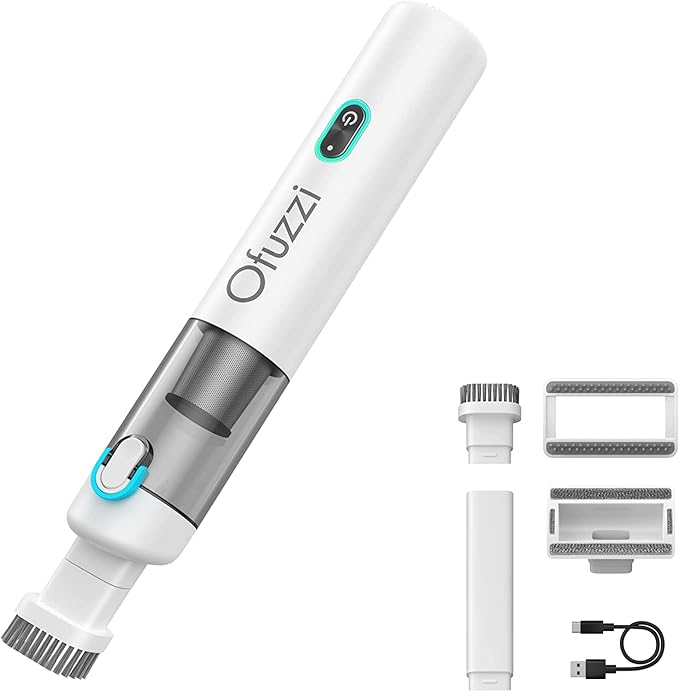 Ofuzzi H8 Apex Car Vacuum Cleaner, Portable Handheld Vacuum Cleaner with 12000Pa High Power, Ultra-Lightweight 1.2lbs, USB-C Fast Charging, Mini Car Vacuum for Car, Home, Pet Hair,