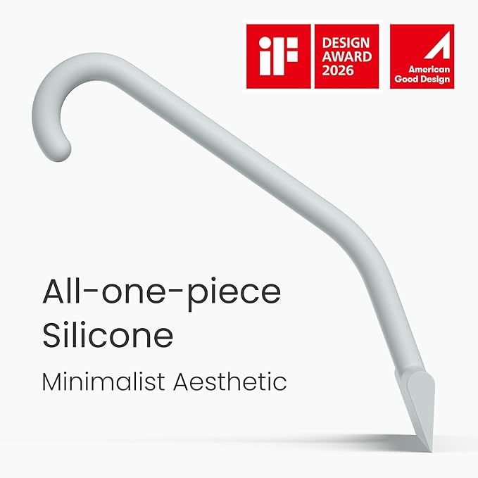 dancemoon JustHang Shower Squeegee for Glass Doors, All-One-Piece Award-Winning Silicone Squeegee with Built-in Hook for Bathroom, Window, Mirror, Tile Wall,Car, Streak-Free Cleaner,10-Inch Sage Green