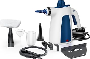 1050W Pressurized Handheld Multi-Surface Steam Cleaner, Steam Cleaner for Home with Safety Lock and 9 pcs Accessories, N