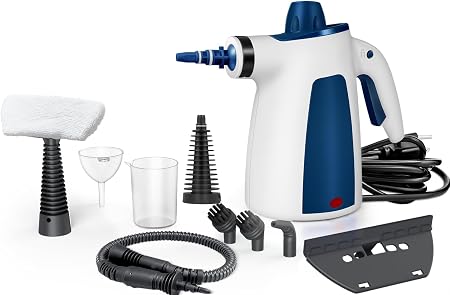 1050W Pressurized Handheld Multi-Surface Steam Cleaner, Steam Cleaner for Home with Safety Lock and 9 pcs Accessories, N
