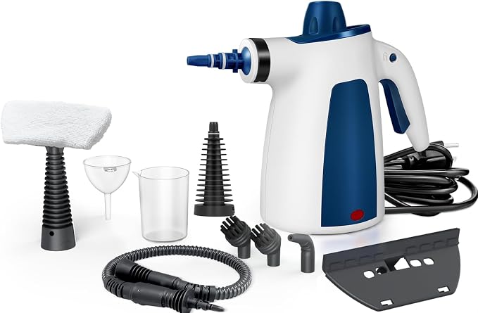 1050W Pressurized Handheld Multi-Surface Steam Cleaner, Steam Cleaner for Home with Safety Lock and 9 pcs Accessories, N