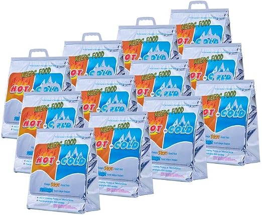 Superio Hot and Cold Stand Up Reusable Insulated Bag- 12 Pack Food Storage for Frozen Items & Hot Items Including Lunch 
