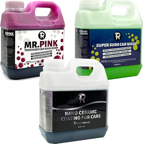 Ultimate Car Wash & Protect 3-in-1 Kit - Touchless Pre-Wash Foam, pH Neutral Shampoo & Hydro Spray Sealant Complete Prof