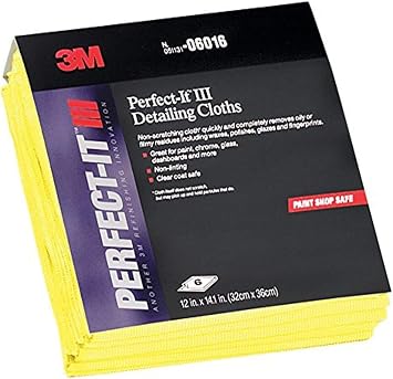 3M Perfect-It Non-Scratch Detailing Super Soft Cloths Yellow, 6 Pack