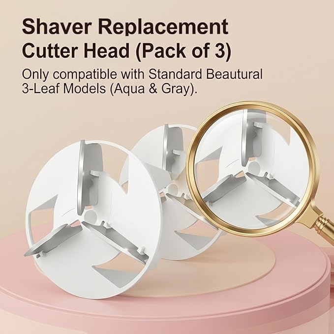 (ONLY for 3-Leaf) Compatible with Beautural Fabric Shaver Replacement Blades,Sweater Defuzzer Refills Fit for Beautural Fabric Shaver and Lint Remover Replacement Blades,3Pcs