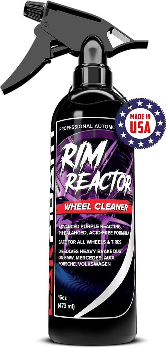 Carfidant Rim Reactor Wheel & Rim Cleaner Spray – Removes Brake Dust & Grime - Thick Gel, Dilutable - pH Neutral, Non-Acidic Tire Cleaner - Safe for Chrome, Black, Painted & Alloy Wheels - 16 fl oz