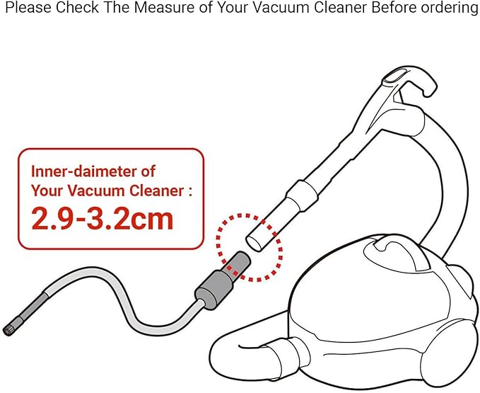 EZ SPARES Vacuum Crevice Attachment Kit,Micro Cleaning Tools for Keyboard,Crevice,Car,Vents & Tight Spaces,Compatible with Most Universal 1-1/4 Inch Hose Vacuums,Computer Cleaning Kit,All in Kit