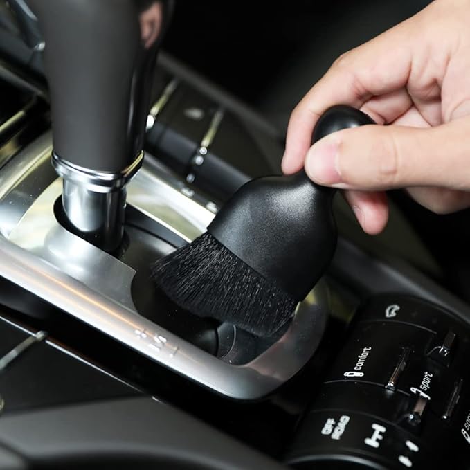 AOCISKA Car Interior Detailing Brush,Soft Bristle Cleaning Brush Car Detailing Brush Dusting Brush,Car Interior Cleaning Tool,Auto Detail Brush Car Dash Duster Brush (Black)