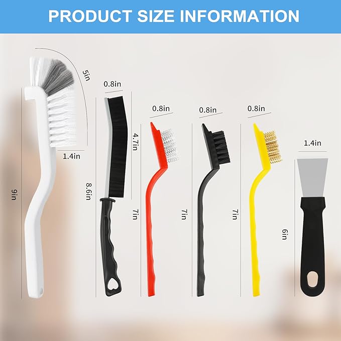 Dfacio 11Pcs Crevice Cleaning Brush Set, Hard Bristle Cleaning Supplies for Kitchen, Bathroom, Corner, Grout, Sink