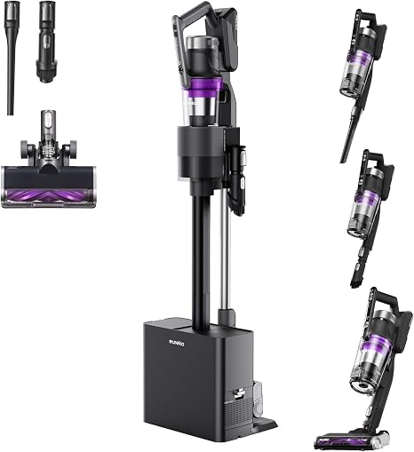 Eureka Cordless Vacuum Cleaner Lightweight, Stick Vacuum Rechargeable for Hardwood, Pet Hair, Blue w/Clean Station, Styl