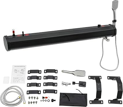 Portable Camping Shower, 5.28 Gallon Roof Rack Mount Road Shower, Roof-Mounted Solar Heating Pressurized Water Tank, Cam