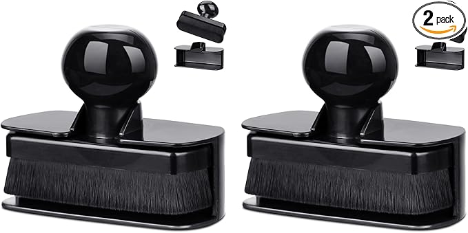 2pcs Large Car Tire Shine Applicator,Vegan Tire Shine Brush - Automotive Tire Dressing Applicator Brush with Storage Stand for Tire Detailing & Car Wash Kit, 3.6 Inch Length (Black)