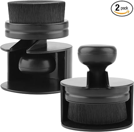 2 Pack Tire Shine Applicator Brush with Cover,Tire Dressing Applicator,High Density Soft Bristle Tire Dressing Brush for