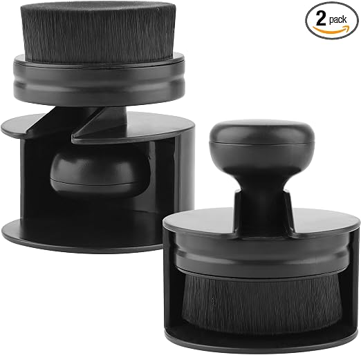 2 Pack Tire Shine Applicator Brush with Cover,Tire Dressing Applicator,High Density Soft Bristle Tire Dressing Brush for