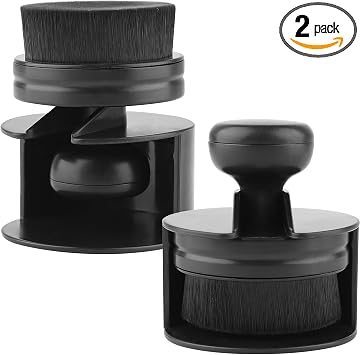 2 Pack Tire Shine Applicator Brush with Cover,Tire Dressing Applicator,High Density Soft Bristle Tire Dressing Brush for