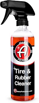 Adam's Tire & Rubber Cleaner (16 oz) - Removes Discoloration From Tires Quickly - Works Great on Tires, Rubber & Plastic