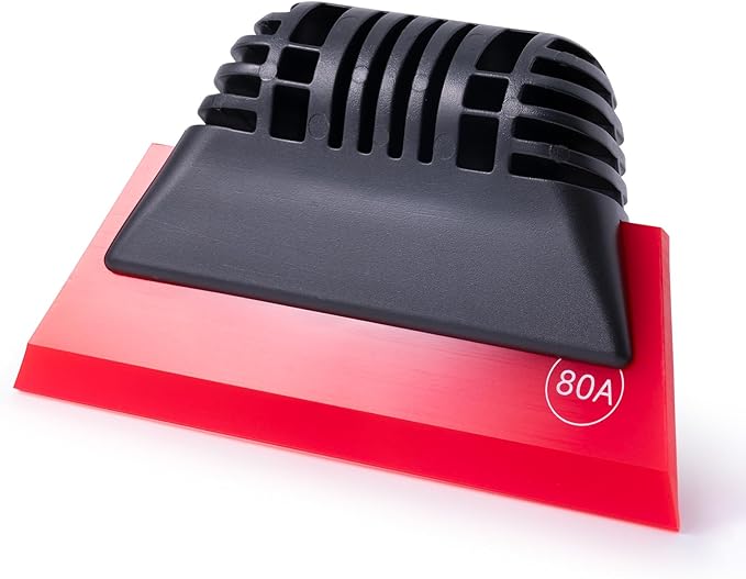 FOSHIO Red Small Squeegee Window Tint Squeegee, Non-Slip Handle Rubber PPF Squeegee, Squeegee for Window Cleaning, Shower Glass Door, Car Window Squeegee for Windshield, Mini Squeegee for Vinyl
