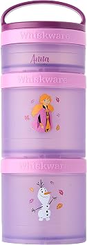 Whiskware Disney Princess Frozen, Stackable Snack Containers for Kids, Durable Food Storage Containers for Daycare, Car,