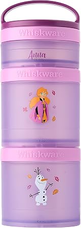 Whiskware Disney Princess Frozen, Stackable Snack Containers for Kids, Durable Food Storage Containers for Daycare, Car,