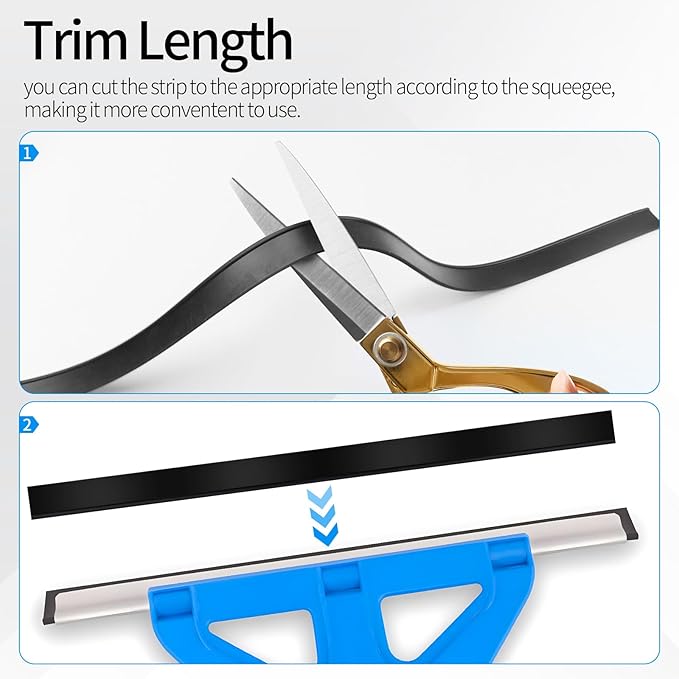 Premium Silicone Squeegee Rubber Replacement - 41in Roll | Versatile Squeegee Blade for Shower, Window & Glass Cleaning