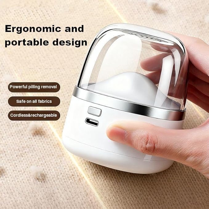 Electric Fabric Shaver – USB Rechargeable Lint Remover with 6 Blades, Safe for All Fabrics, Clothes, Sweater, Sofa & Furniture – Portable Pilling Remover for Home & Travel (Black)