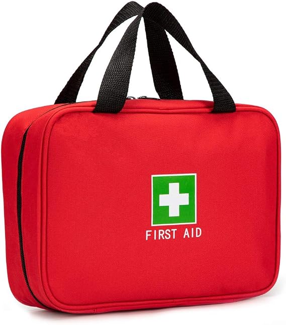 Red First Aid Bag Empty Travel Rescue Pouch First Responder Storage Compact Survival Medicine Bag for Car Home Office Ki