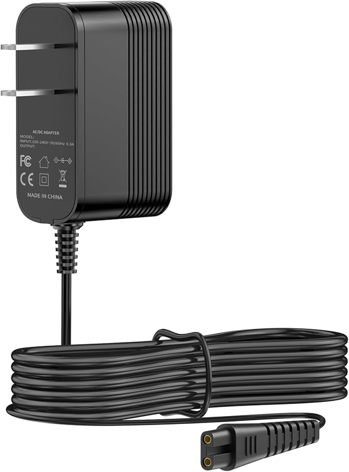 9V Charger for Voweek Electric Spin Scrubber Power Cord Compatible with Voweek VWS211/SP02/ AC Adapter Supply Replacement for LABIGO LA1 Pro Charger Cord