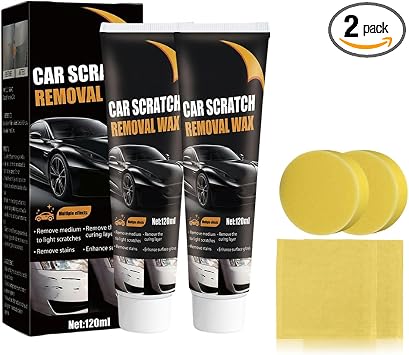 Car Scratch Repair Wax, 2026 New Upgrade Car Scratch Remover Paste with Sponge and Towel, Automotive Scratch Repair, Professional Car Paint Repair Compound for Deep Scratches，2 Kits - Cleanova