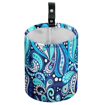 Paisley Car Trash Can Waterproof Garbage Can Car Seat Back Hanging Trash Bag Portable Camping Garbage Bin Storage Bag Co