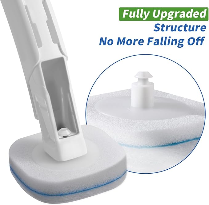 oshang Disposable Toilet Brush 2 Pack- Toilet Bowl Cleaner, Toilet Cleaning Supplies, Toilet Brush with Holder, 28 Refills for Deep Cleaning and Hygienic Bathroom Maintenance