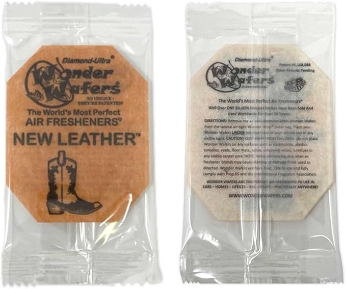 Wonder Wafers - Diamond-Ultra Scented Car Air Fresheners - Individually Wrapped (15 Per Pack) (New Leather)