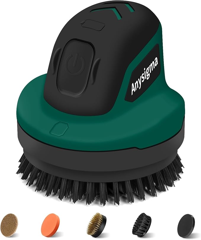 Electric Grill Brush for Outdoor Grill- 4 Replaceable Heads, 3000mAh IPX7 Waterproof BBQ Cleaning Scrubber for Kitchen & Car & Bathroom - Ideal Mother’s for Grill Lovers, Dad, Mom