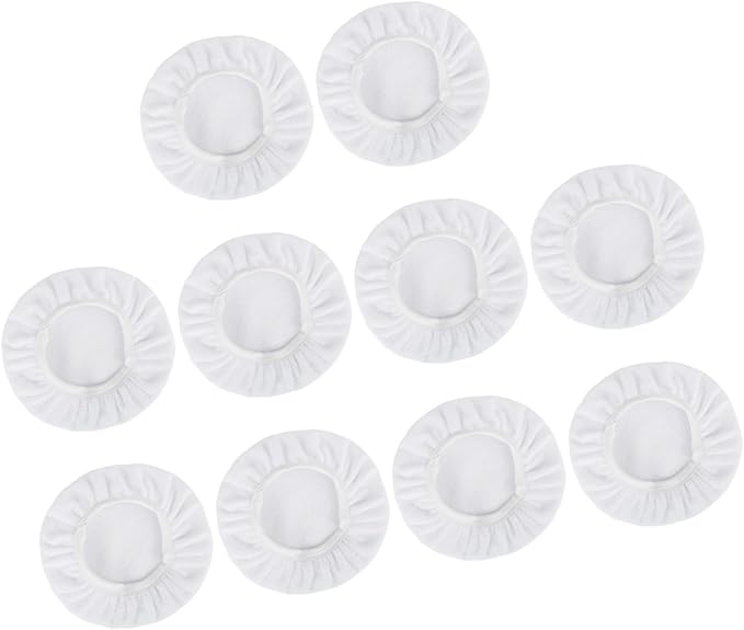 10pcs 9-10 Inch White Soft Mircrofiber Car Wax Polishing Bonnet Buffing Pad Washable Covers Polisher Waxing Tools 9" 10"
