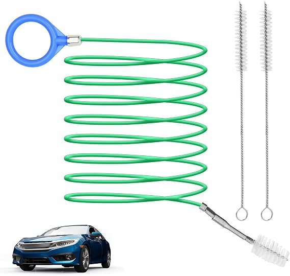 Auto Sunroof Cleaning Tool, 120 Inch Long Flexible Tube Brush, 2 Pcs 7 inch Pipe Cleaner for Car Sunroof, Windshield Wip