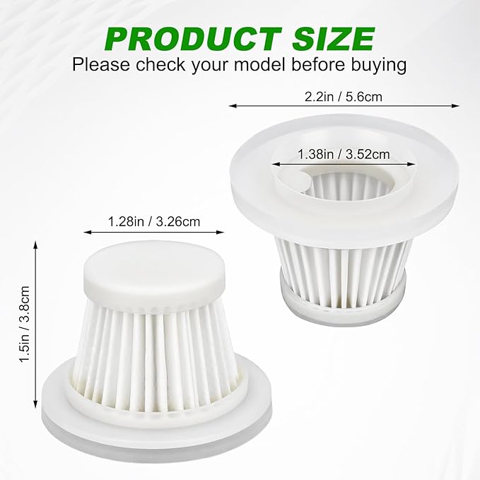 LT-117C Filters Replacement Compatible with KMM LT-117C Handheld Car Vacuum Cleaner - HEPA Vacuum Filter - 6 Pack