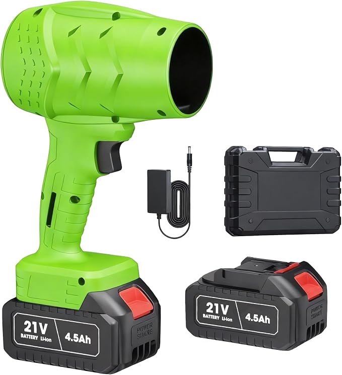 Electric Leaf Blower, Handheld Car Vacuum Cleaner, Wind Speed Cordless Battery Blower with 2 Rechargeable Batteries and 