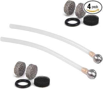 Foam Cannon Replacement Kit – 2PCS Silicone Suction Tube Set with Stainless Steel Filter Balls & Mesh Filters, Copper Co