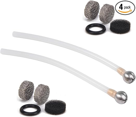 Foam Cannon Replacement Kit – 2PCS Silicone Suction Tube Set with Stainless Steel Filter Balls & Mesh Filters, Copper Co