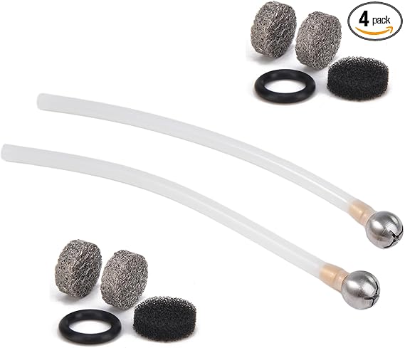 Foam Cannon Replacement Kit – 2PCS Silicone Suction Tube Set with Stainless Steel Filter Balls & Mesh Filters, Copper Co